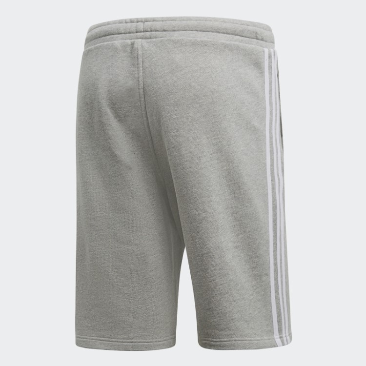 Short De Moletom Cinza Médio Com As Três Listras Adidas