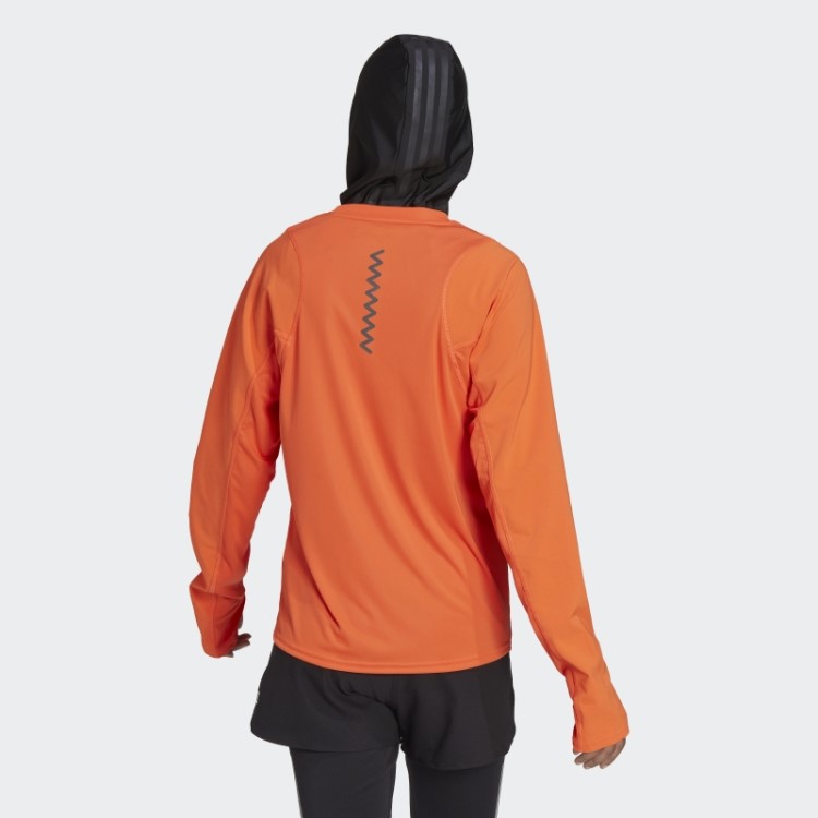 Camiseta De Manga Longa Adidas Fast Hybrid Running Laranja