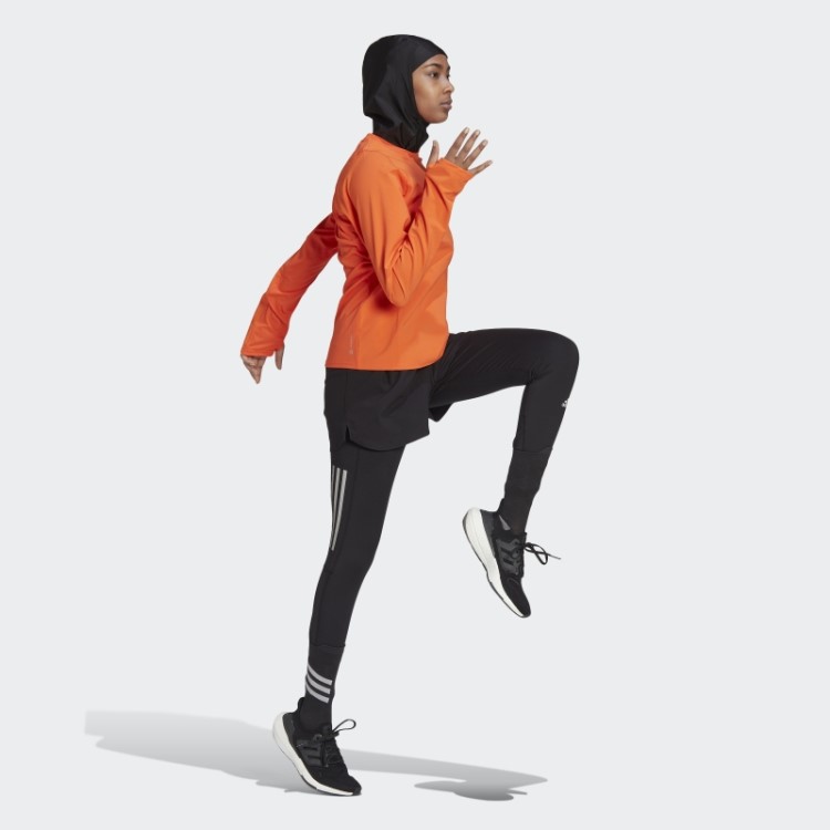 Camiseta De Manga Longa Adidas Fast Hybrid Running Laranja