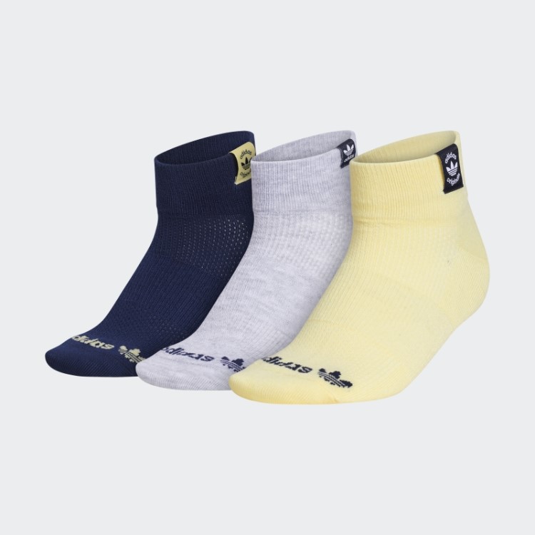 Meias Amarelas Adidas Union Cano Baixo 3 Pares