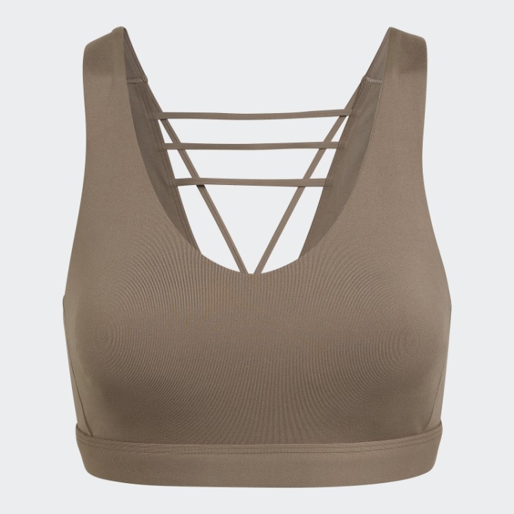 Sutiã De Suporte Médio Marrom Adidas Coreflow Luxe