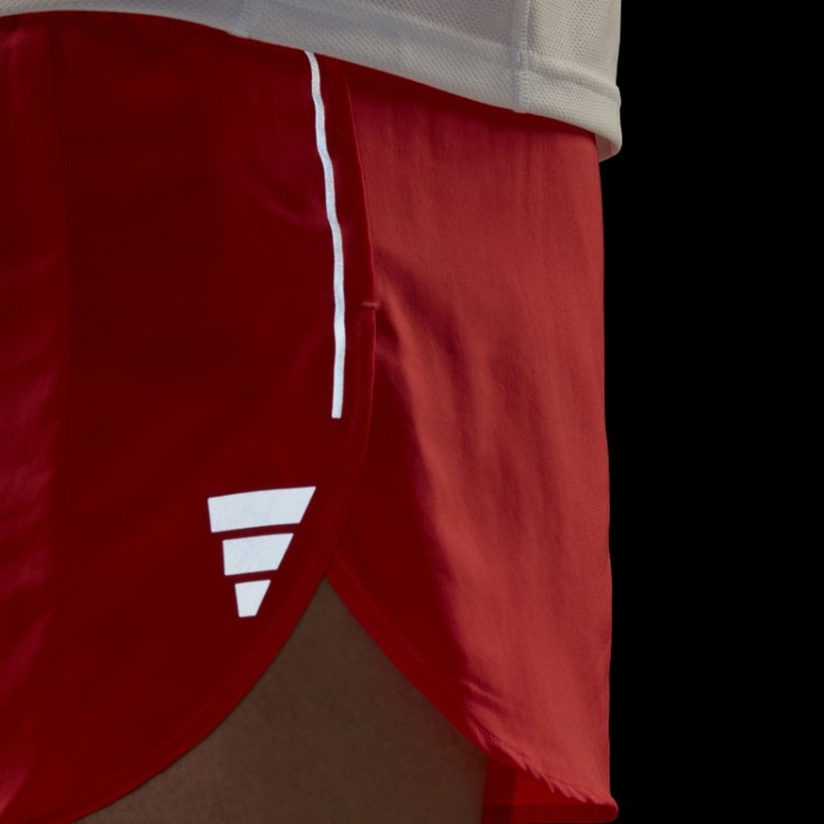 Calção Vermelho Adidas Possui O Run Split