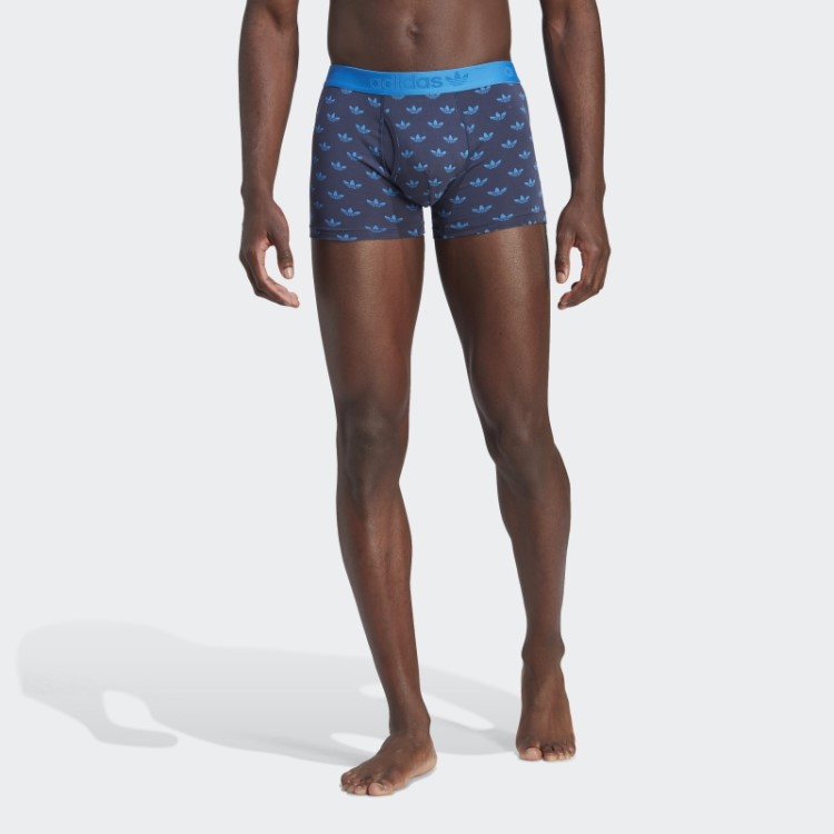 Cueca Baú Com Estampa Confortável De Algodão Flexível Adidas Navy