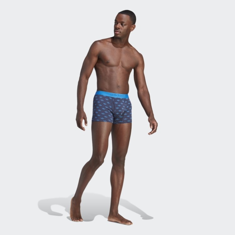 Cueca Baú Com Estampa Confortável De Algodão Flexível Adidas Navy
