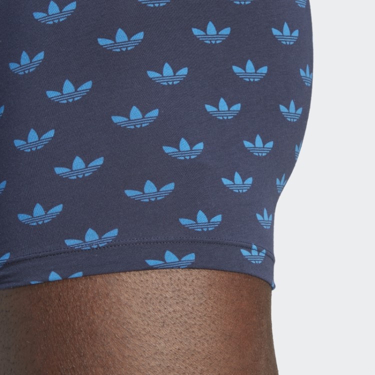 Cueca Baú Com Estampa Confortável De Algodão Flexível Adidas Navy