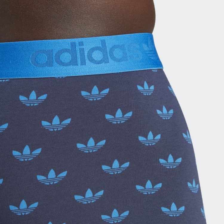 Cueca Baú Com Estampa Confortável De Algodão Flexível Adidas Navy