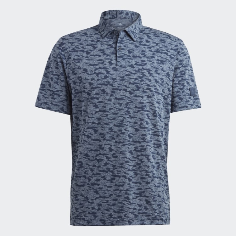 Camisa Polo Azul Marinho Com Estampa Camuflada Adidas