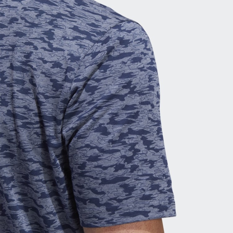 Camisa Polo Azul Marinho Com Estampa Camuflada Adidas