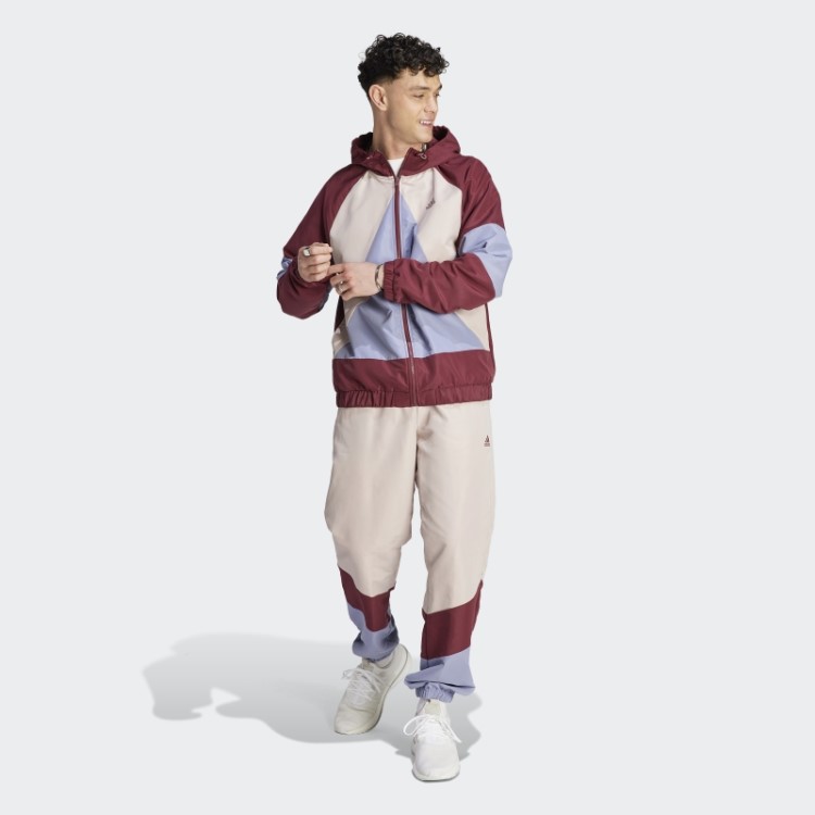 Elegante Fato De Treino Vermelho Adidas Colorblock