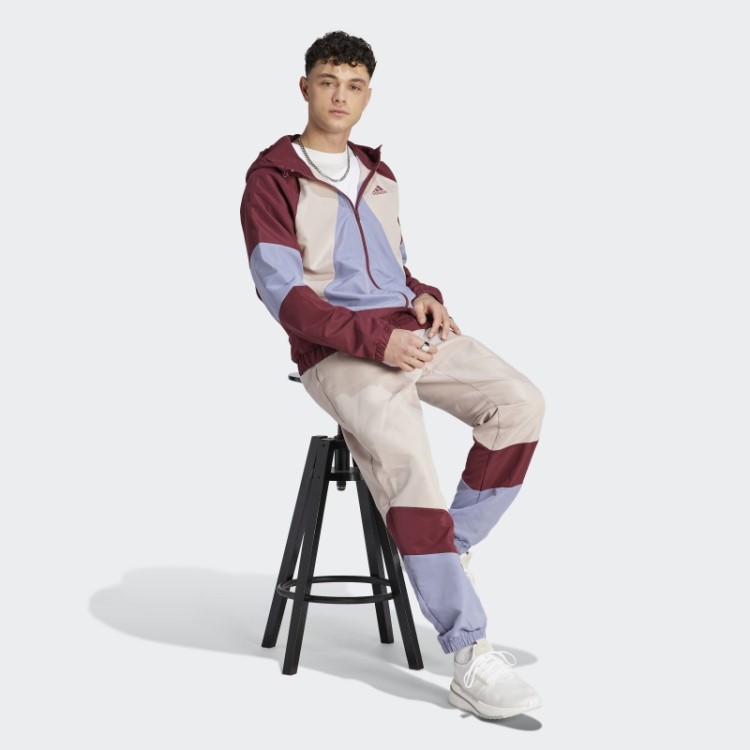 Elegante Fato De Treino Vermelho Adidas Colorblock