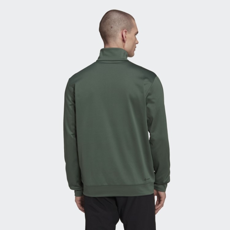 Adidas Green Oxide Aeroready Game And Go Small Logo Top Com Meio Zíper