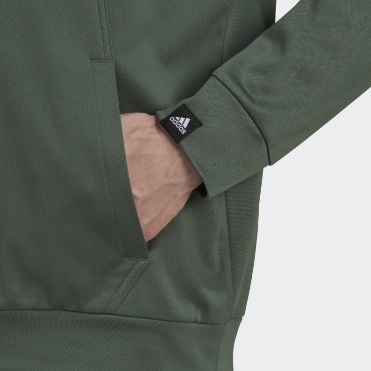 Adidas Green Oxide Aeroready Game And Go Small Logo Top Com Meio Zíper