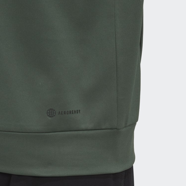 Adidas Green Oxide Aeroready Game And Go Small Logo Top Com Meio Zíper