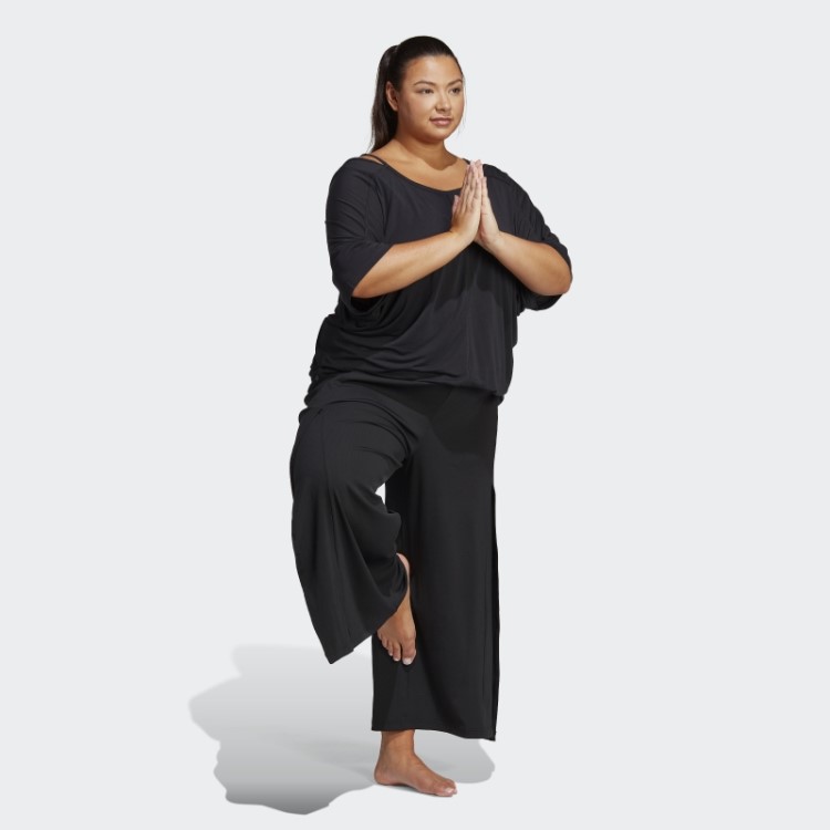Camiseta Preta Adidas Yoga Studio Oversized (tamanho Grande)