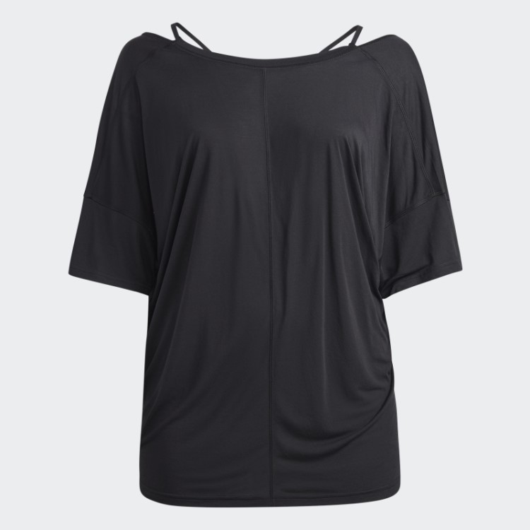 Camiseta Preta Adidas Yoga Studio Oversized (tamanho Grande)