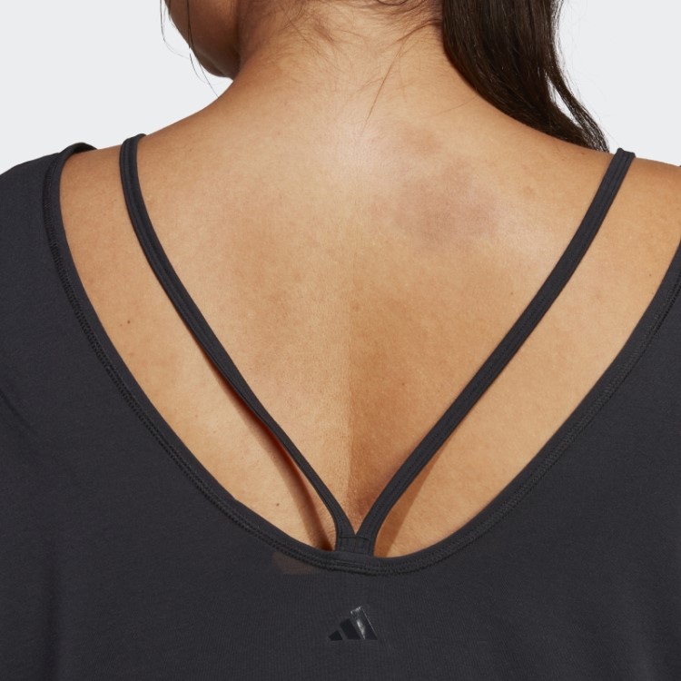 Camiseta Preta Adidas Yoga Studio Oversized (tamanho Grande)