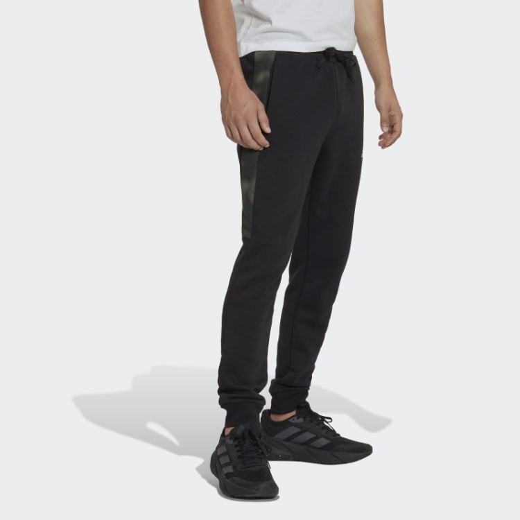 Calça De Lã Com Estampa Camuflada Preta Essencial Adidas