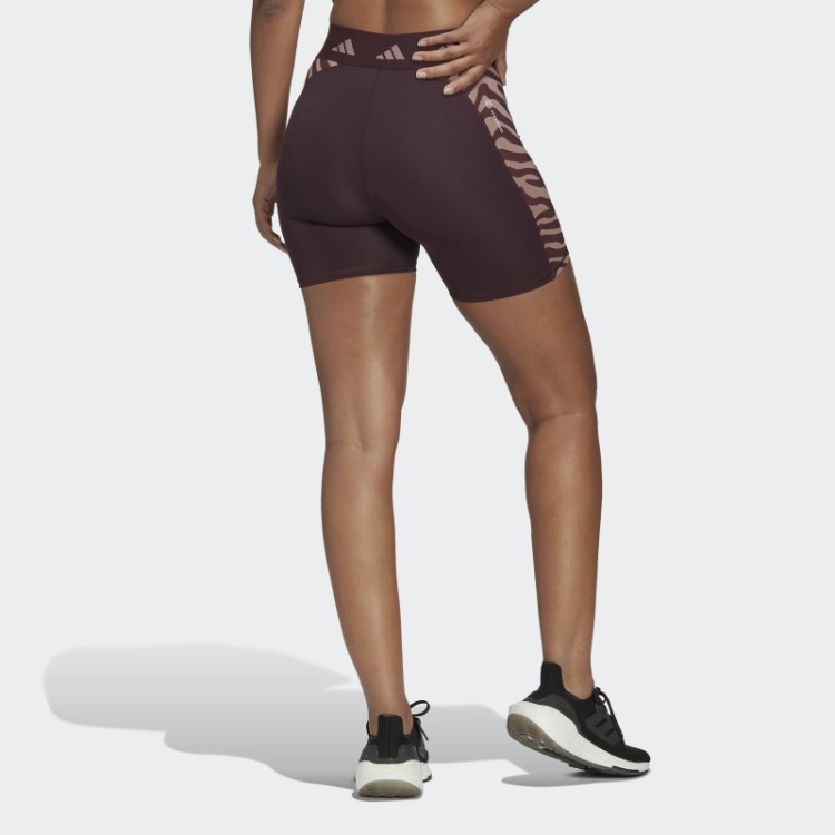 Leggings Curtas Zebra Cintura Alta Hyperglam Techfit Marrom Adidas