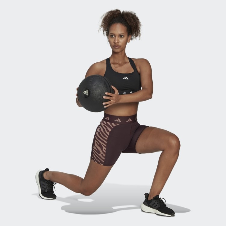 Leggings Curtas Zebra Cintura Alta Hyperglam Techfit Marrom Adidas