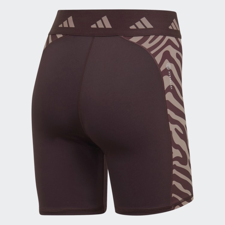 Leggings Curtas Zebra Cintura Alta Hyperglam Techfit Marrom Adidas