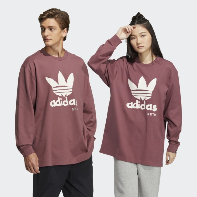 Adidas Burgundy Song For The Mute Tee De Manga Comprida