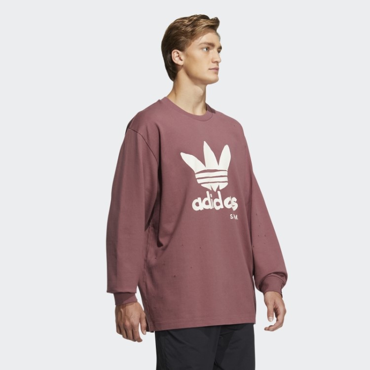 Adidas Burgundy Song For The Mute Tee De Manga Comprida