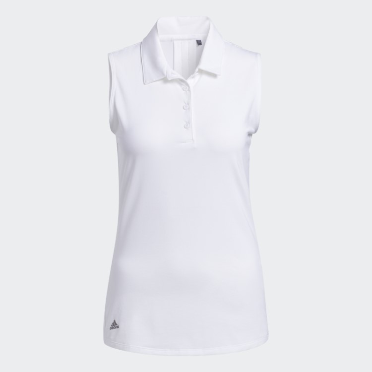 Camisa Polo Sem Mangas Lisa Ultimate365 Branca Adidas
