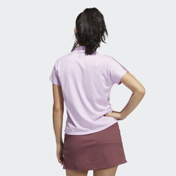 Adidas Camisa Polo Lilás Com As Três Listras