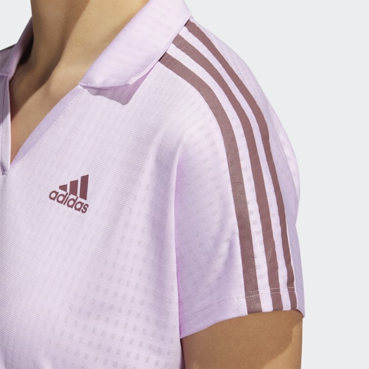 Adidas Camisa Polo Lilás Com As Três Listras