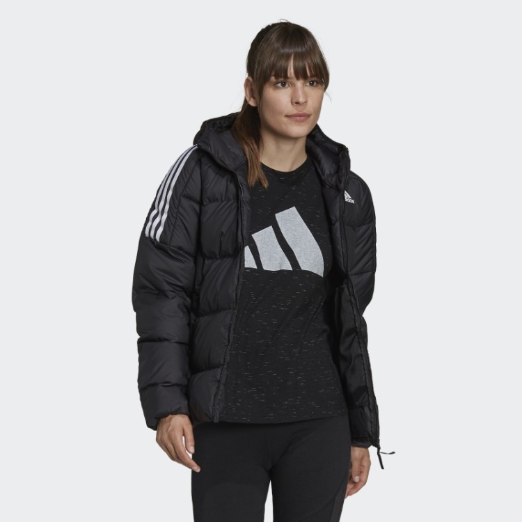 Adidas Essentials Jaqueta Com Capuz Midweight Down Preta