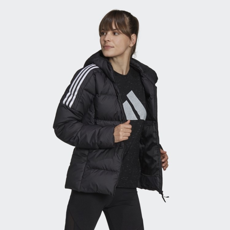Adidas Essentials Jaqueta Com Capuz Midweight Down Preta