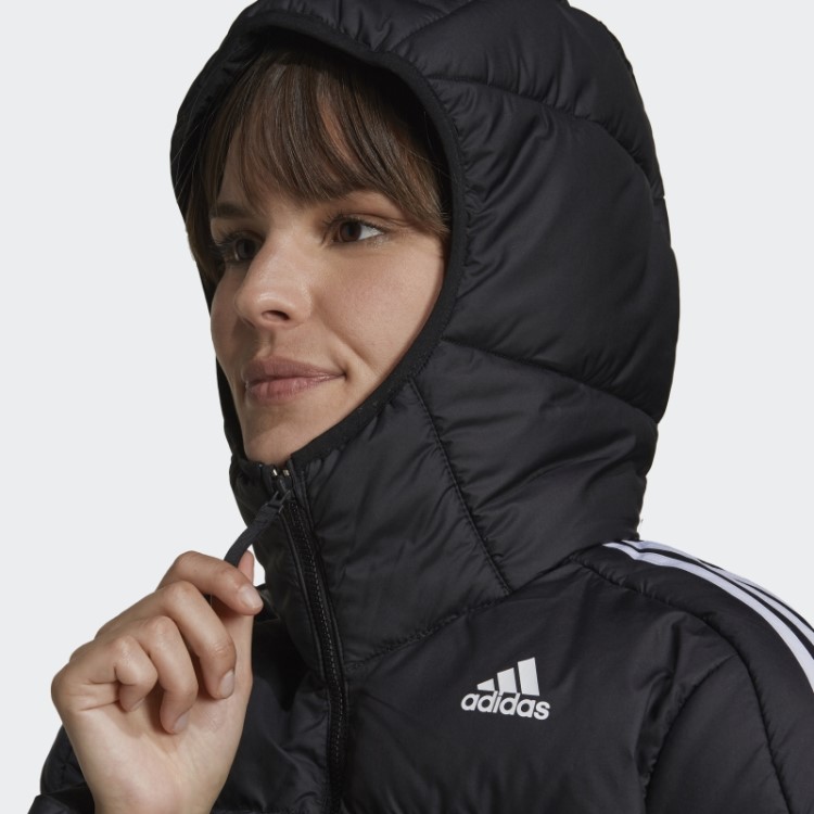 Adidas Essentials Jaqueta Com Capuz Midweight Down Preta