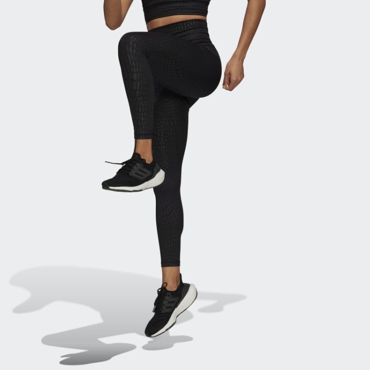 Optime Training Croc Emboss 7/8 Leggings Adidas Preto
