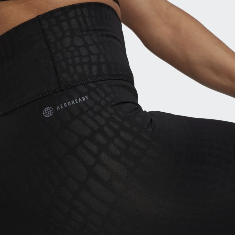Optime Training Croc Emboss 7/8 Leggings Pretas Adidas
