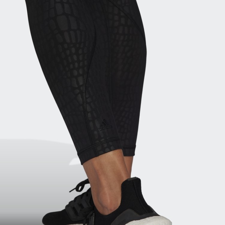 Optime Training Croc Emboss 7/8 Leggings Pretas Adidas