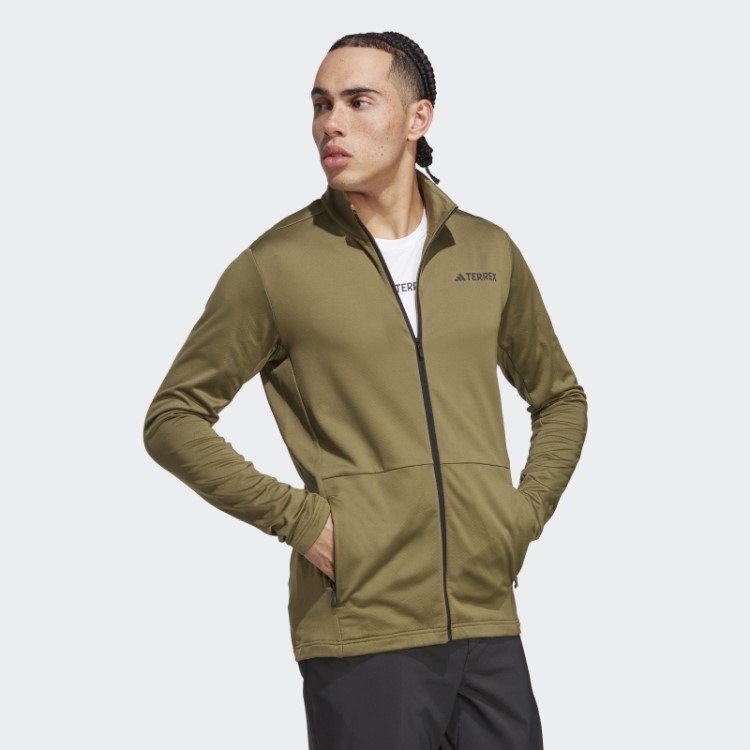 Jaqueta De Lã Adidas Olive Terrex Com Zíper Completo