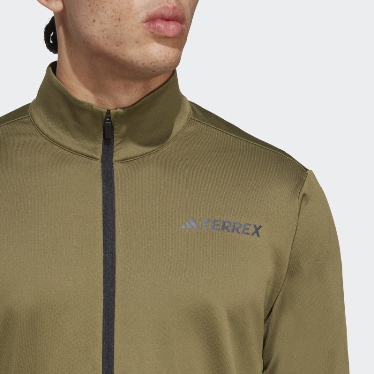 Jaqueta De Lã Adidas Olive Terrex Com Zíper Completo