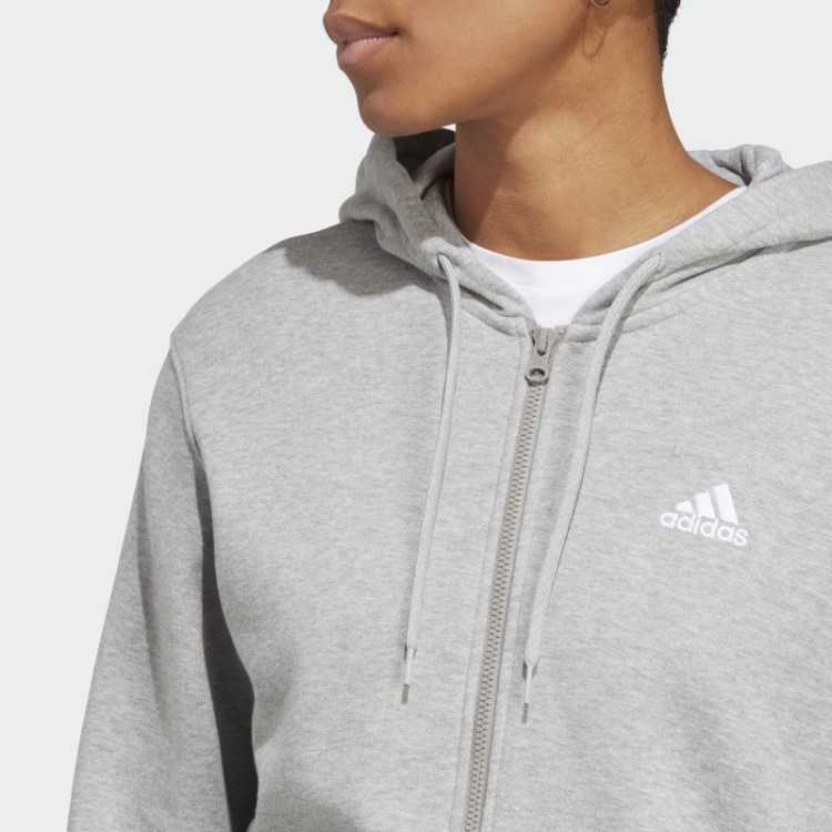 Moletom Com Capuz French Terry Cinza Médio Essencial Adidas