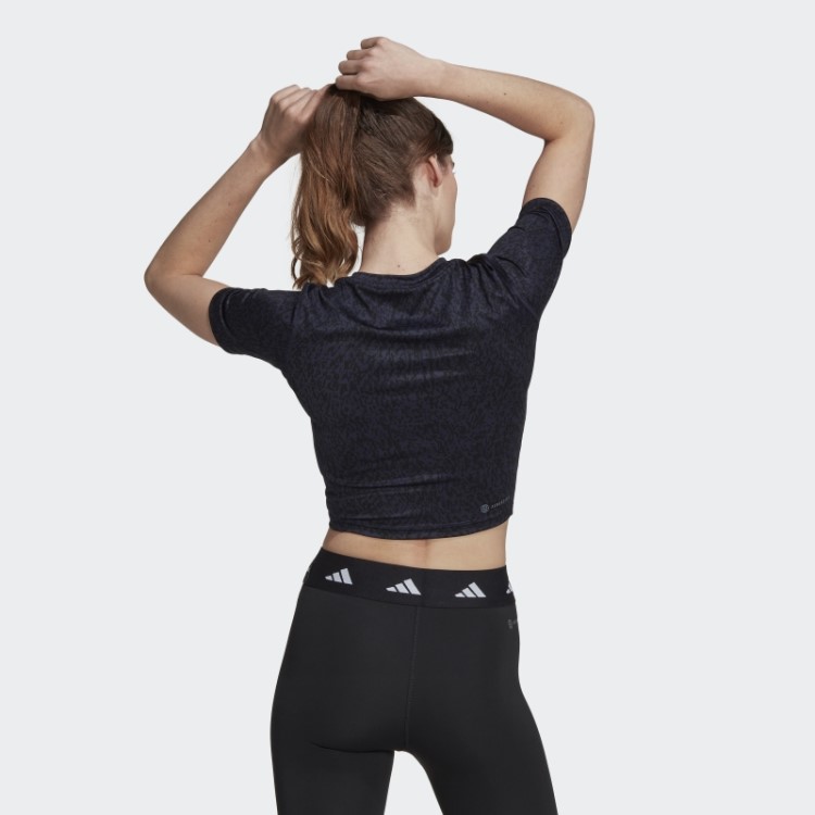 Top Cropped De Treino Com Estampa Ink Techfit Adidas