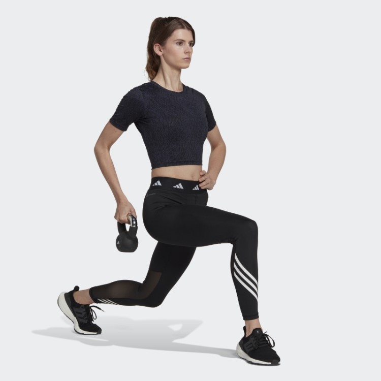 Top Cropped De Treino Com Estampa Ink Techfit Adidas