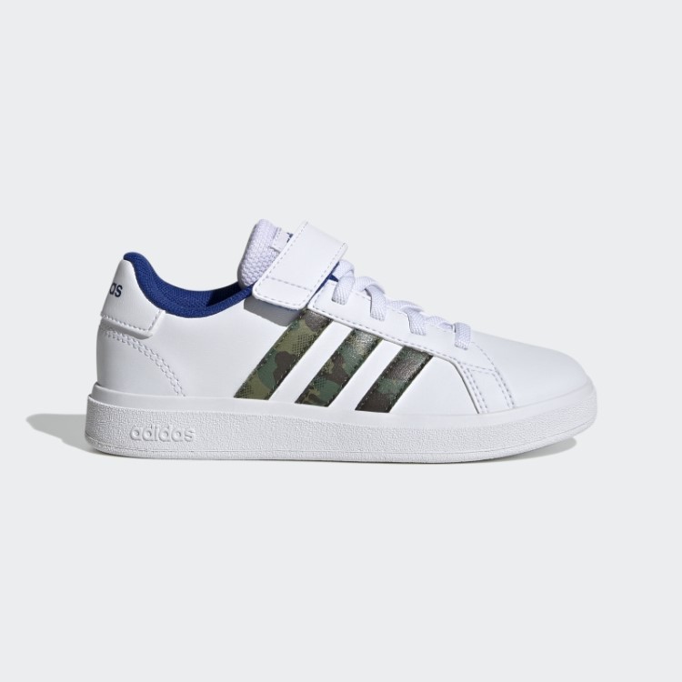 Adidas Grand Court Estilo De Vida Corte De Renda Elástica E Sapatos Top Strap óxido Verde