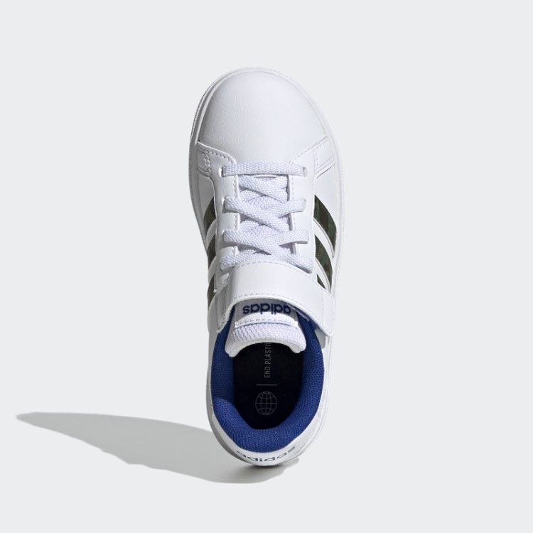 Adidas Grand Court Estilo De Vida Corte De Renda Elástica E Sapatos Top Strap óxido Verde