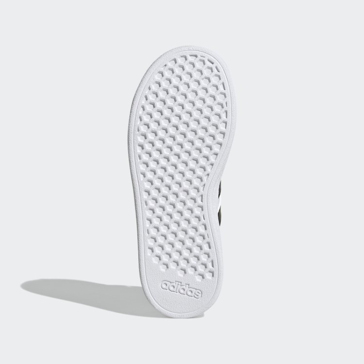 Adidas Grand Court Estilo De Vida Corte De Renda Elástica E Sapatos Top Strap óxido Verde