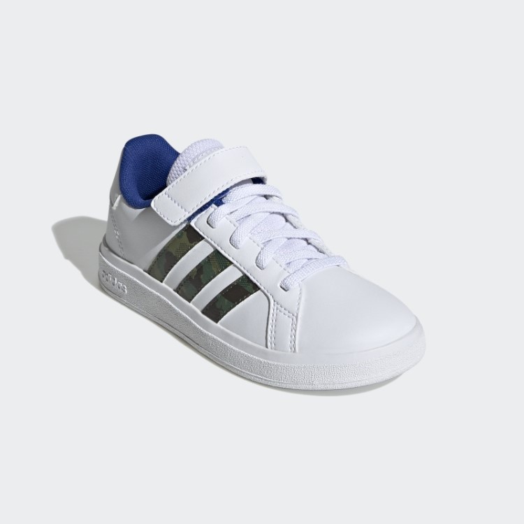 Adidas Grand Court Estilo De Vida Corte De Renda Elástica E Sapatos Top Strap óxido Verde