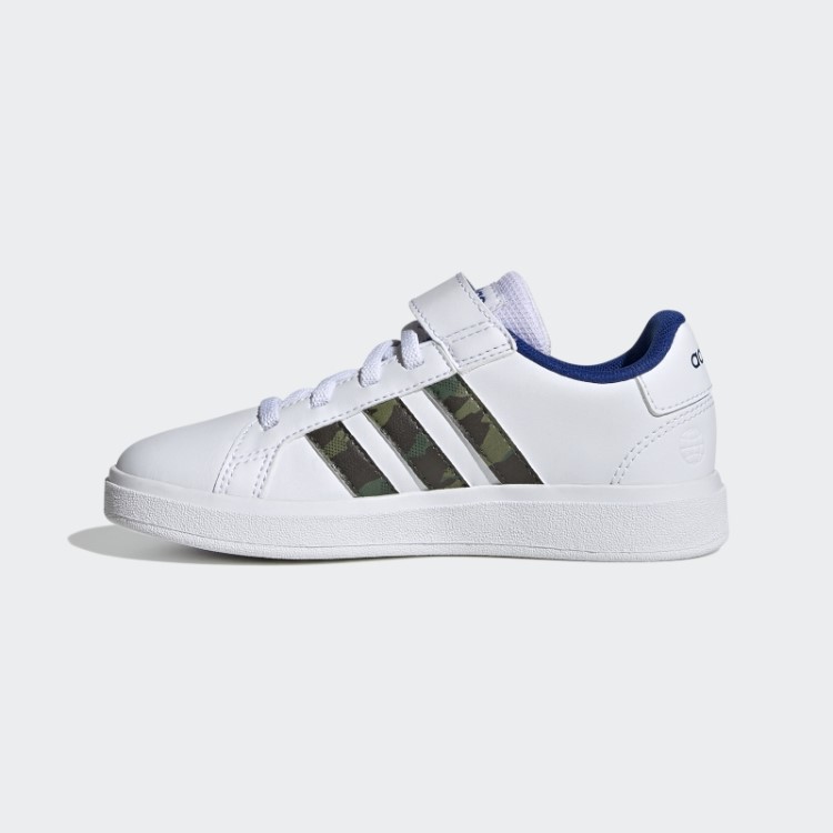 Adidas Grand Court Estilo De Vida Corte De Renda Elástica E Sapatos Top Strap óxido Verde
