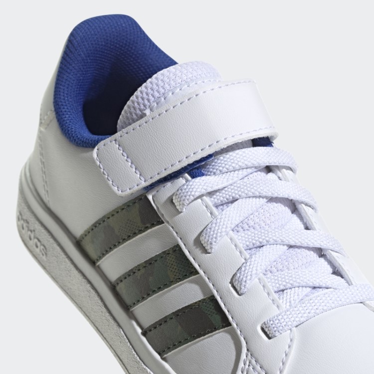 Adidas Grand Court Estilo De Vida Corte De Renda Elástica E Sapatos Top Strap óxido Verde