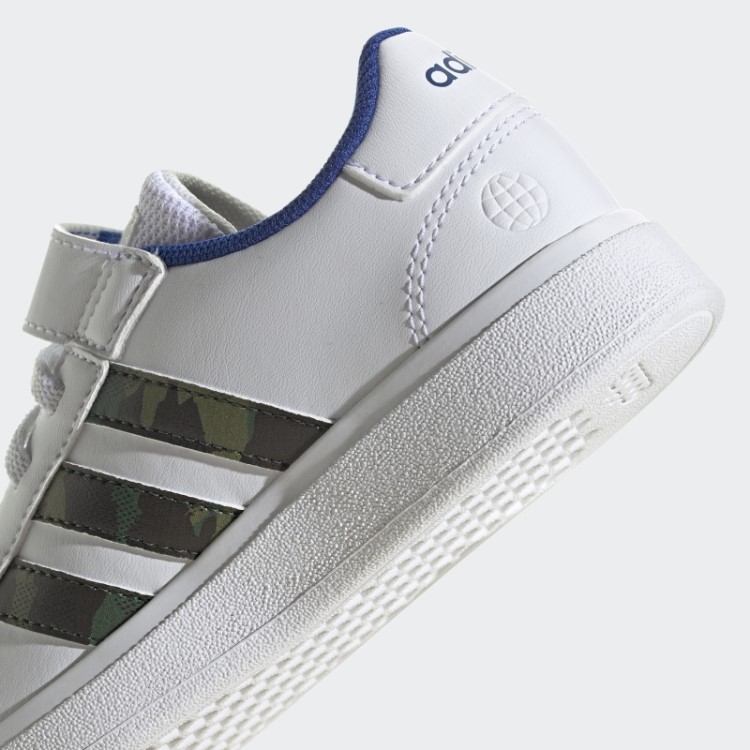 Adidas Grand Court Estilo De Vida Corte De Renda Elástica E Sapatos Top Strap óxido Verde