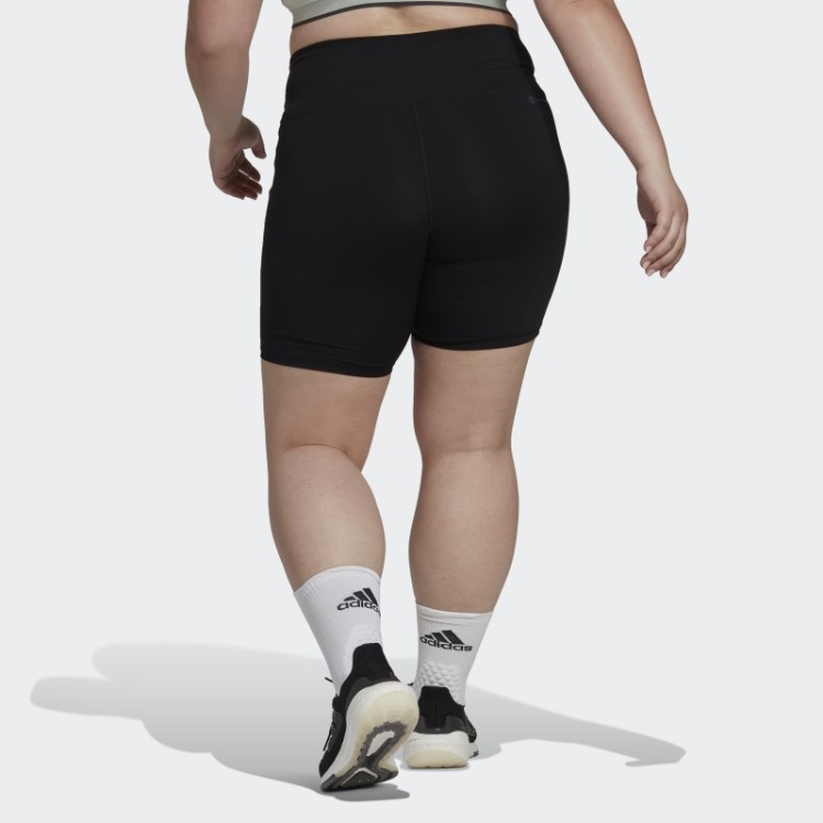 Leggings Curtas De Cintura Alta Com As Três Listras Adidas Black Training Essentials (tamanho Grande)