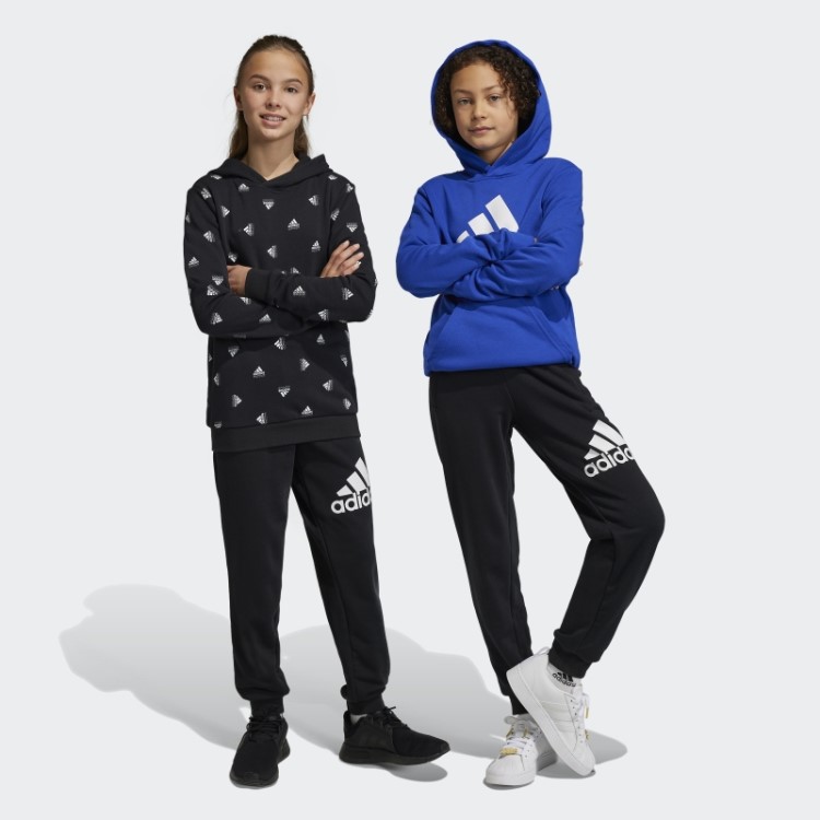 Calça De Algodão Adidas Essentials Regular Fit Com Logo Grande Preta
