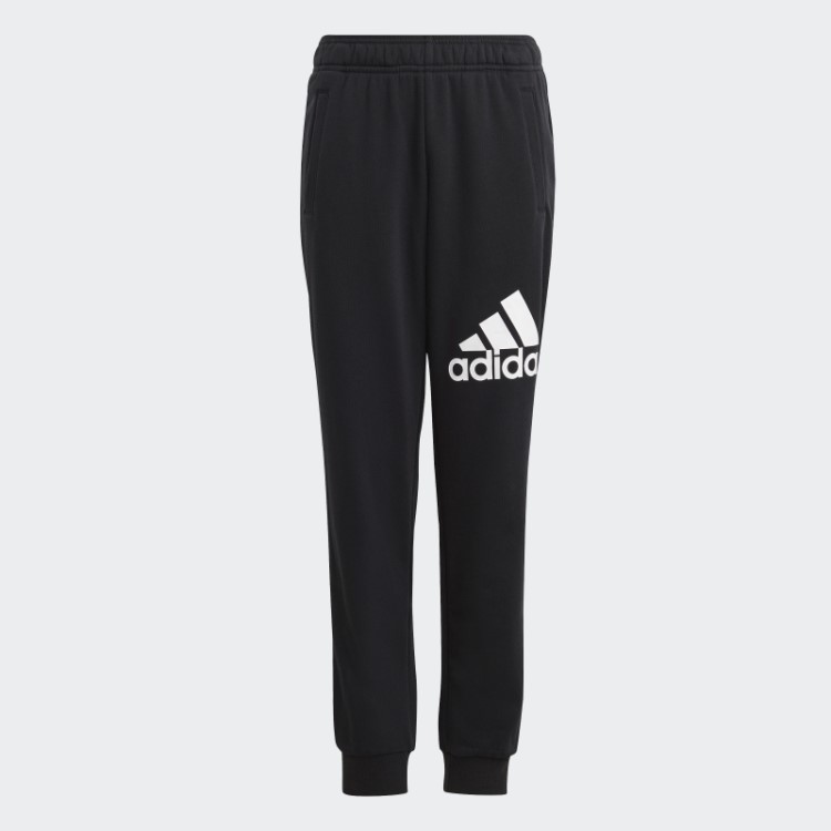 Calça Jogger De Algodão Adidas Black Essentials Regular Fit Com Logo Grande